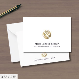 Einfaches Luxus-Gold-Logo Mitteilungskarte