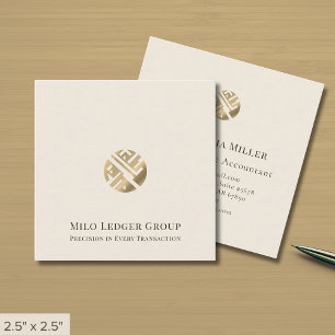 Einfaches Luxus-Gold-Logo Quadratische Visitenkarte