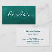 Einfaches Luxus schwarz-weiß barber Typografie bus Visitenkarte (Vorne/Hinten)