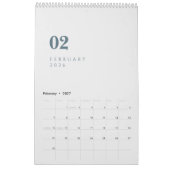 Einfaches Luxusdesign Kalender (Feb 2027)