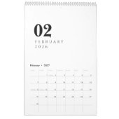 Einfaches Luxusdesign Kalender (Feb 2027)