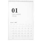 Einfaches Luxusdesign Kalender (Jan 2027)