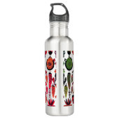 einfaches madhubanisches Gemälde Edelstahlflasche (Rückseite)