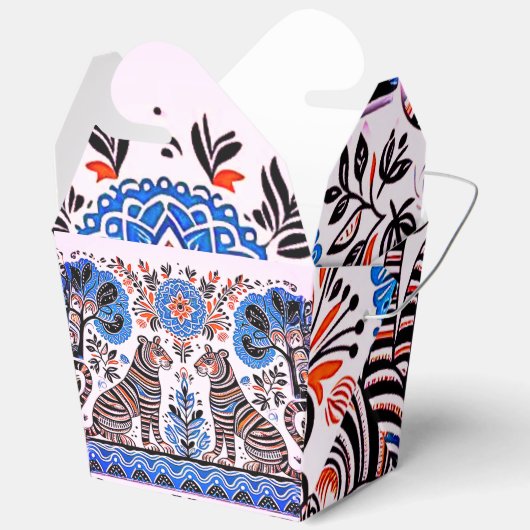 einfaches madhubanisches Gemälde Geschenkschachtel (Offen)