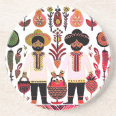 einfaches madhubanisches Gemälde Getränkeuntersetzer (Vorne)