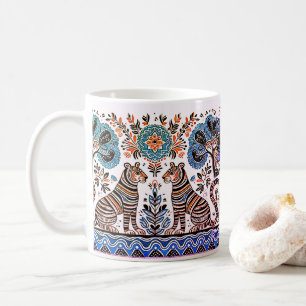 einfaches madhubanisches Gemälde Kaffeetasse
