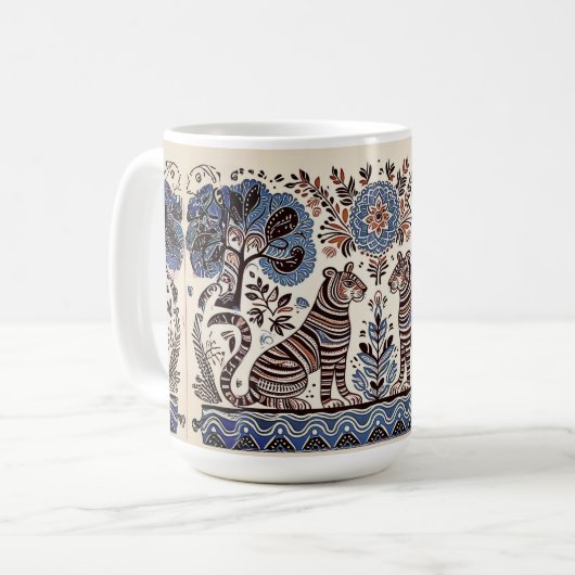 einfaches madhubanisches Gemälde Kaffeetasse (Vorderseite Links)