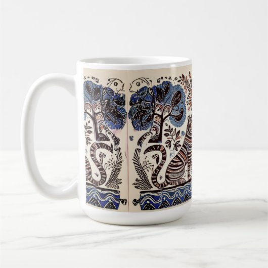 einfaches madhubanisches Gemälde Kaffeetasse (Links)