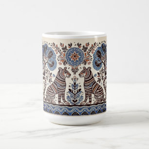 einfaches madhubanisches Gemälde Kaffeetasse