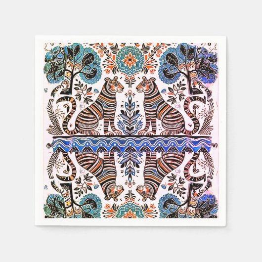einfaches madhubanisches Gemälde Serviette (Vorderseite)
