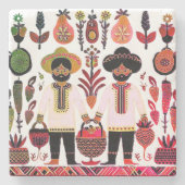 einfaches madhubanisches Gemälde Steinuntersetzer (Vorderseite)