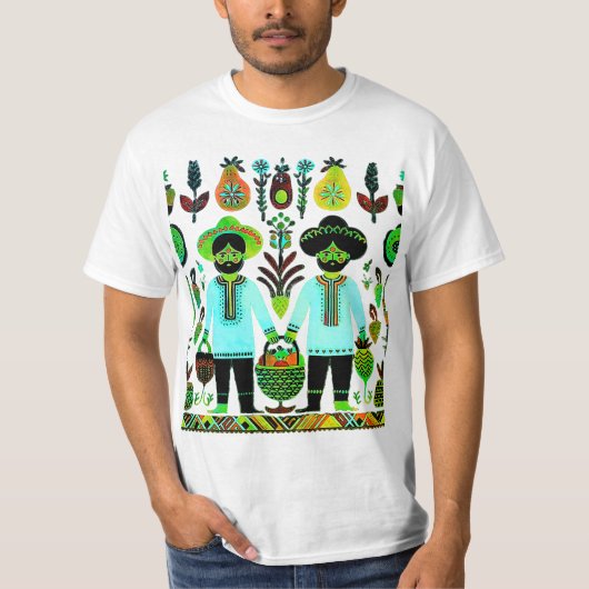 einfaches madhubanisches Gemälde T-Shirt (Vorderseite)
