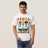 einfaches madhubanisches Gemälde T-Shirt (Vorne ganz)