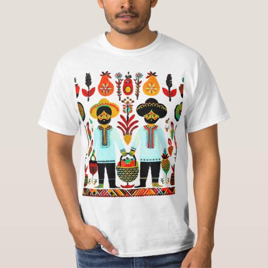 einfaches madhubanisches Gemälde T-Shirt (Vorderseite)