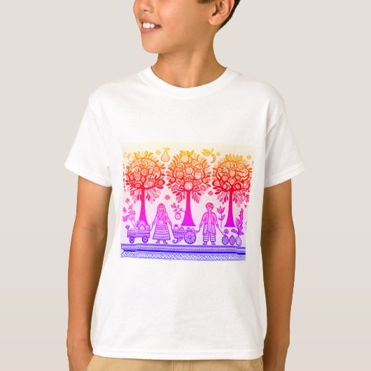 einfaches madhubanisches Gemälde T-Shirt (Vorderseite)