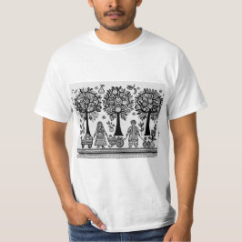 einfaches madhubanisches Gemälde T-Shirt