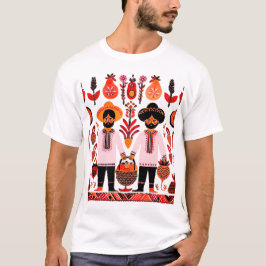 einfaches madhubanisches Gemälde T-Shirt