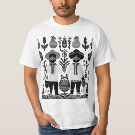 einfaches madhubanisches Gemälde T-Shirt (Vorderseite)