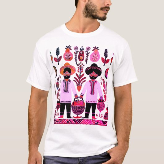 einfaches madhubanisches Gemälde T-Shirt (Vorderseite)