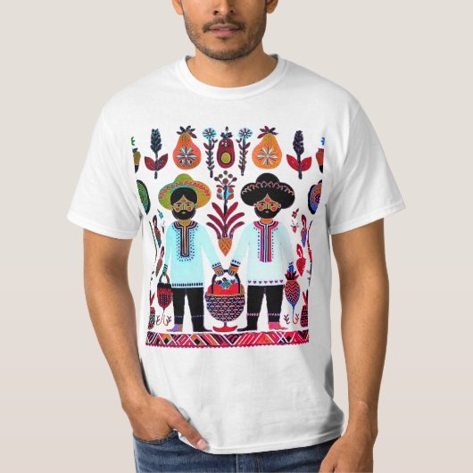 einfaches madhubanisches Gemälde T-Shirt (Vorderseite)