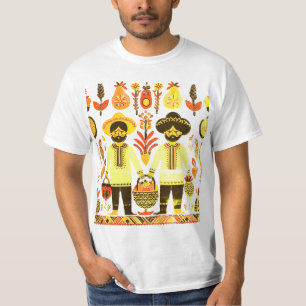 einfaches madhubanisches Gemälde T-Shirt