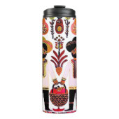 einfaches madhubanisches Gemälde Thermosbecher (Vorderseite)