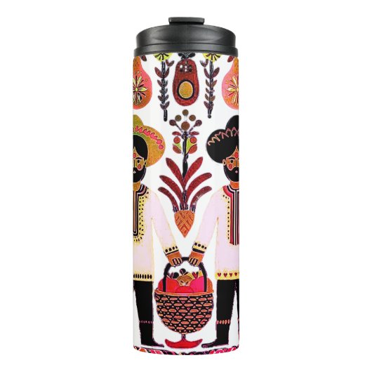 einfaches madhubanisches Gemälde Thermosbecher (Vorderseite)