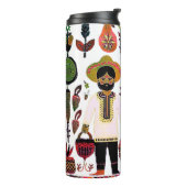 einfaches madhubanisches Gemälde Thermosbecher (Nach links gedreht)