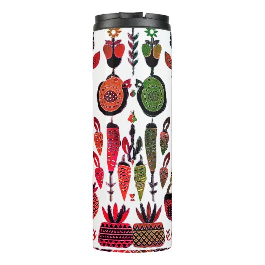 einfaches madhubanisches Gemälde Thermosbecher (Rückseite)