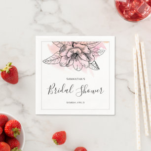 Einfaches Magnolienrosa Brautparty Serviette