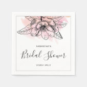 Einfaches Magnolienrosa Brautparty Serviette (Vorderseite)
