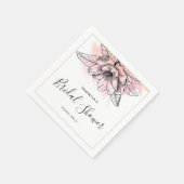Einfaches Magnolienrosa Brautparty Serviette (Ecke)