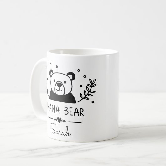 Einfaches Mama Bär Elegante Mama Personalisiert Kaffeetasse (Vorderseite Links)