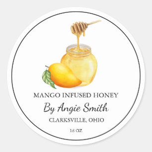 Einfaches Mango-Infusionshonig-Label Runder Aufkleber