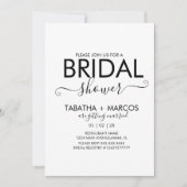 Einfaches Marble Pattern Skript-Brautparty Einladung (Vorderseite)