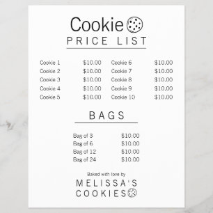 Einfaches Markenfertiges Bäckerei-Menü Flyer