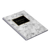 Einfaches Marmor Watercolor Name Notebook Notizblock (Rechte Seite)