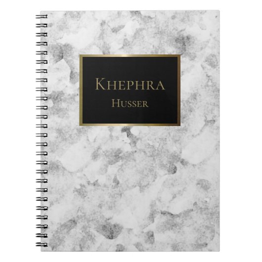Einfaches Marmor Watercolor Name Notebook Notizblock (Vorderseite)