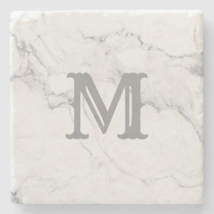 Einfaches Marmordesign mit Anfangsbuchstaben Steinuntersetzer