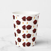 Einfaches Maroon Gold Graduation Cap Muster Pappbecher (Rechts)