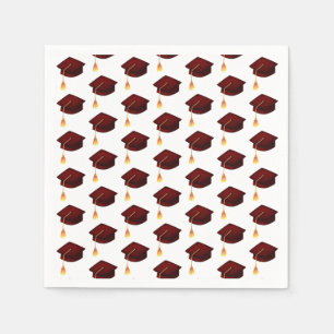 Einfaches Maroon Graduation Cap Pattern Serviette