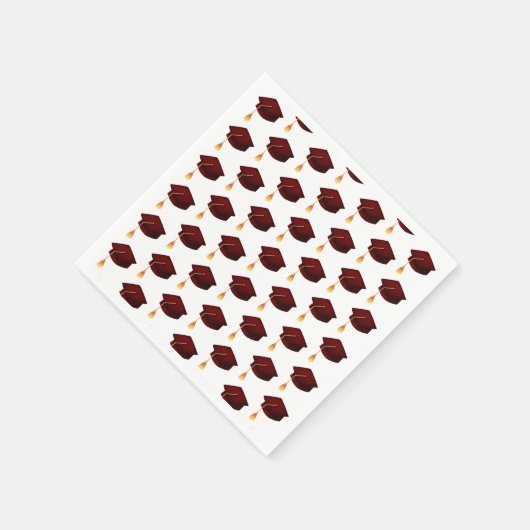 Einfaches Maroon Graduation Cap Pattern Serviette (Ecke)