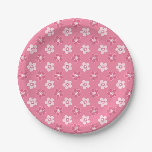 einfaches, massives rosa Muster, kleiner Fluss Pappteller (Vorderseite)