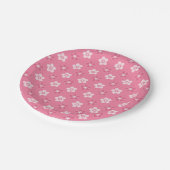 einfaches, massives rosa Muster, kleiner Fluss Pappteller (Schrägansicht)