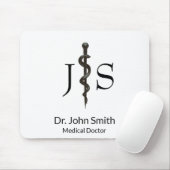 Einfaches medizinisches Asclepius Beruflich Schwar Mousepad (Mit Mouse)