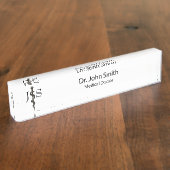 Einfaches medizinisches Asclepius Schwarz-weiß Ber Namensplakette (Seite)