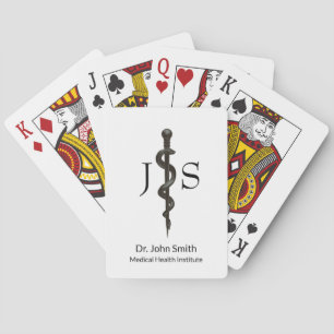 Einfaches Medizinisches Asclepius Schwarz Weiß Pro Spielkarten