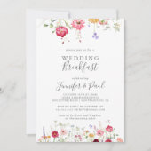 Einfaches mehrfarbiges Hochzeitsfrühstück mit Wild Einladung (Vorderseite)