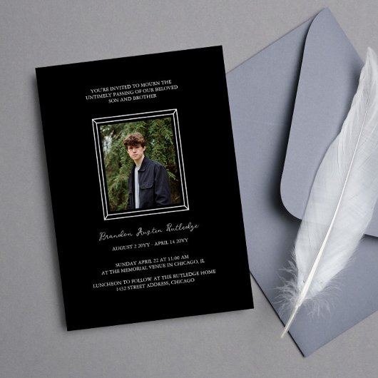 Einfaches Membership-Service für Schwarz-weiße Fra Einladung