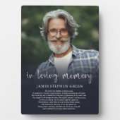 Einfaches Memorial-Foto zum Thema Erinnerung Fotoplatte (Vorderseite)